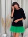 Constructor-dress black AIRDRESS Evening with removable bright green skirt