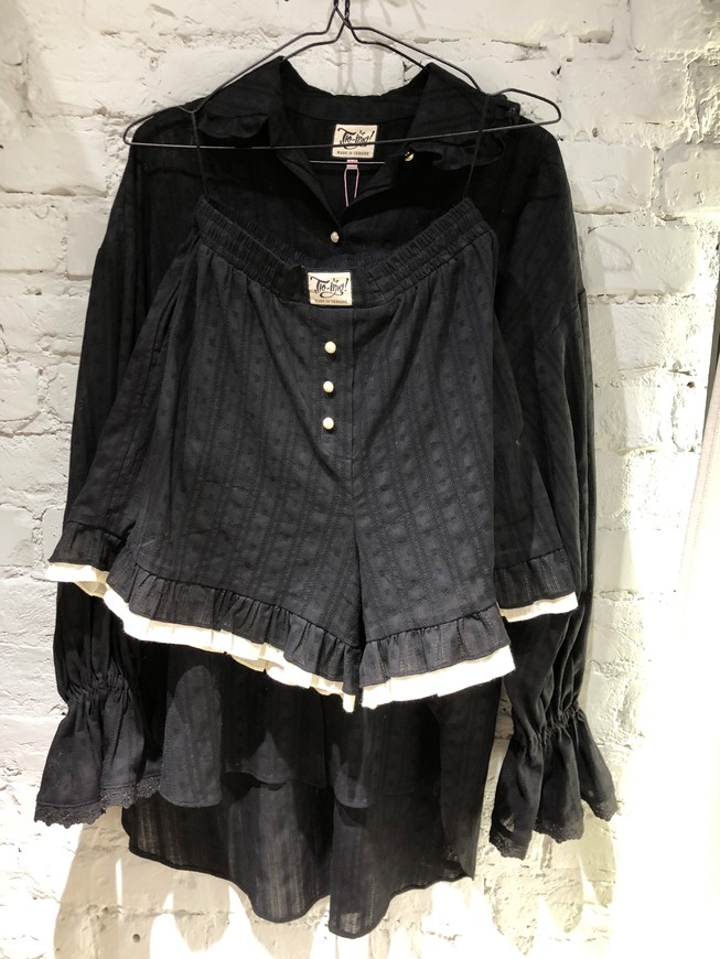 Ruffled Suit Tyu-Tyu! XS lace cotton black