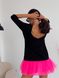 Платье-конструктор AIRDRESS Evening черное со съемной неоновой розовой юбочкой
