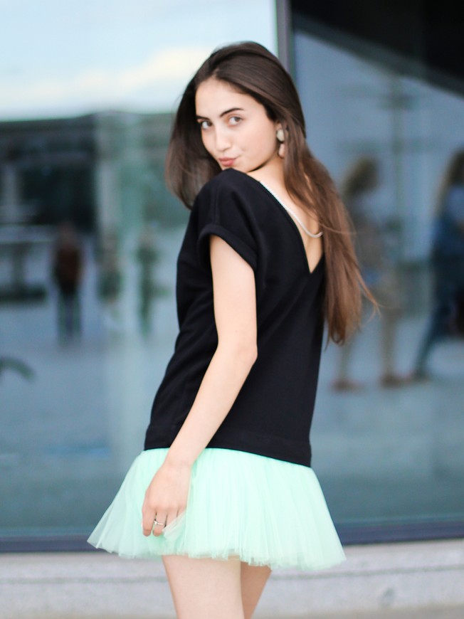 Платье-конструктор AIRDRESS черное со съемной мятной юбкой