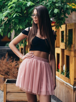 Blush Pink Tulle skirt AIRSKIRT CASUAL mini