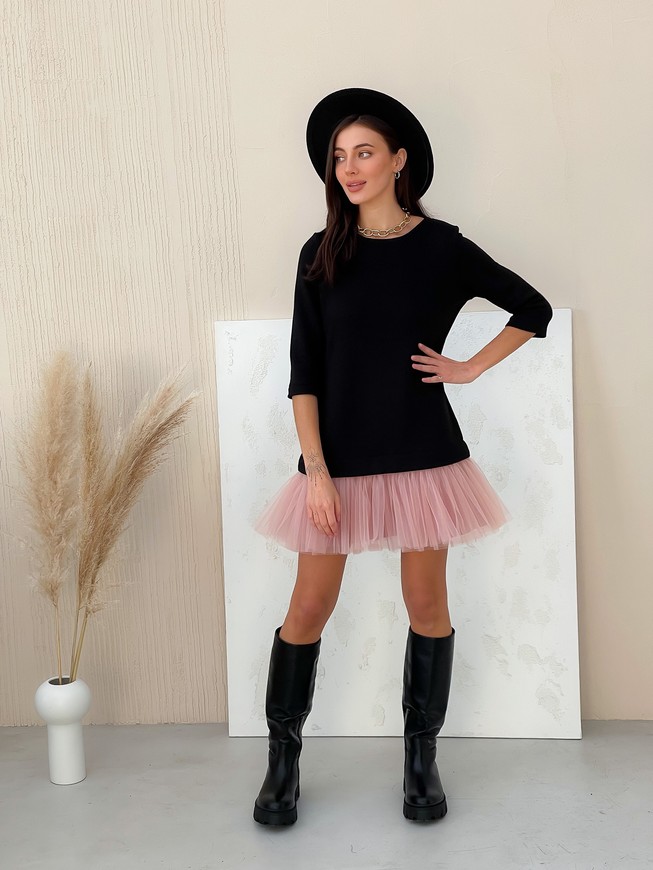 Constructor-dress black Airdress with removable blush pink skirt