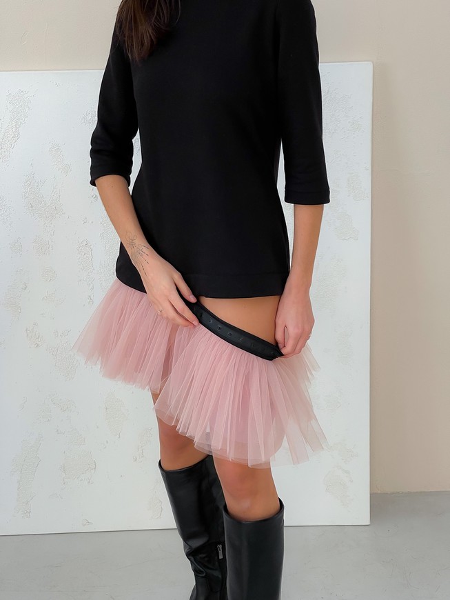Платье-конструктор AIRDRESS черное со съемной пудровой юбочкой