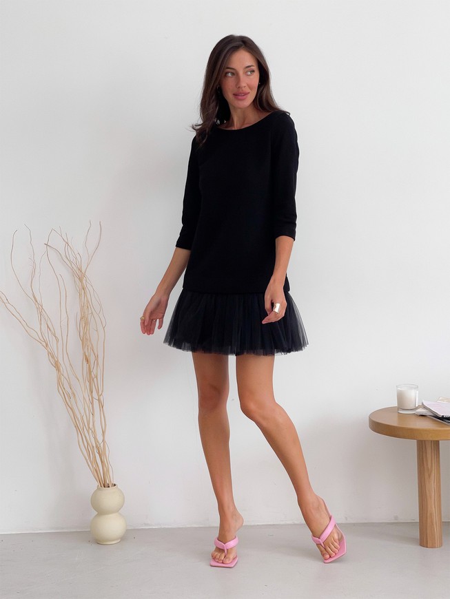 Constructor-dress black AIRDRESS Evening with removable black skirt