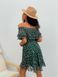 Sundress Tyu-Tyu! XS/S chiffon floral green with ruffles and with bare shoulders