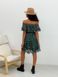 Sundress Tyu-Tyu! XS/S chiffon floral green with ruffles and with bare shoulders