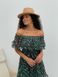 Sundress Tyu-Tyu! XS/S chiffon floral green with ruffles and with bare shoulders