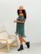 Sundress Tyu-Tyu! XS/S chiffon floral green with ruffles and with bare shoulders