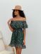 Sundress Tyu-Tyu! XS/S chiffon floral green with ruffles and with bare shoulders