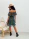 Sundress Tyu-Tyu! XS/S chiffon floral green with ruffles and with bare shoulders