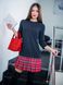 AIRDRESS set: navy blue top and 3 removable skirts (navy blue, red, beige tartan)