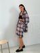 Oversized Pajama Style Suit (bermuda shorts and shirt) Boyfriend's Tyu-Tyu! XS/S milk in red-navy blue tartan