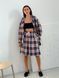 Oversized Pajama Style Suit (bermuda shorts and shirt) Boyfriend's Tyu-Tyu! XS/S milk in red-navy blue tartan