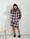 Oversized Pajama Style Suit (bermuda shorts and shirt) Boyfriend's Tyu-Tyu! XS/S milk in red-navy blue tartan