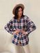 Oversized Pajama Style Suit (bermuda shorts and shirt) Boyfriend's Tyu-Tyu! XS/S milk in red-navy blue tartan