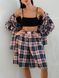 Oversized Pajama Style Suit (bermuda shorts and shirt) Boyfriend's Tyu-Tyu! XS/S milk in red-navy blue tartan