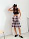 Oversized Pajama Style Suit (bermuda shorts and shirt) Boyfriend's Tyu-Tyu! XS/S milk in red-navy blue tartan