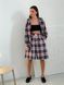 Oversized Pajama Style Suit (bermuda shorts and shirt) Boyfriend's Tyu-Tyu! XS/S milk in red-navy blue tartan