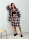 Oversized Pajama Style Suit (bermuda shorts and shirt) Boyfriend's Tyu-Tyu! XS/S milk in red-navy blue tartan