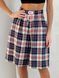 Oversized Pajama Style Suit (bermuda shorts and shirt) Boyfriend's Tyu-Tyu! XS/S milk in red-navy blue tartan