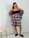 Oversized Pajama Style Suit (bermuda shorts and shirt) Boyfriend's Tyu-Tyu! XS/S milk in red-navy blue tartan