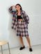 Oversized Pajama Style Suit (bermuda shorts and shirt) Boyfriend's Tyu-Tyu! XS/S milk in red-navy blue tartan