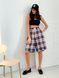 Oversized Pajama Style Suit (bermuda shorts and shirt) Boyfriend's Tyu-Tyu! XS/S milk in red-navy blue tartan