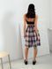 Oversized Pajama Style Suit (bermuda shorts and shirt) Boyfriend's Tyu-Tyu! XS/S milk in red-navy blue tartan
