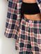 Oversized Pajama Style Suit (bermuda shorts and shirt) Boyfriend's Tyu-Tyu! XS/S milk in red-navy blue tartan