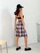 Oversized Pajama Style Suit (bermuda shorts and shirt) Boyfriend's Tyu-Tyu! XS/S milk in red-navy blue tartan
