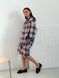 Oversized Pajama Style Suit (bermuda shorts and shirt) Boyfriend's Tyu-Tyu! XS/S milk in red-navy blue tartan