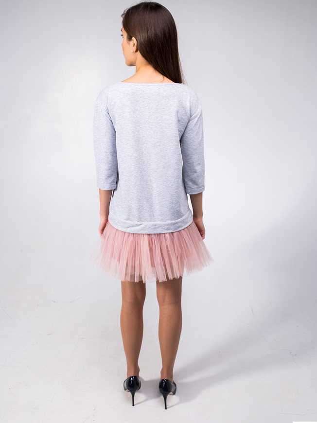 Платье-конструктор AIRDRESS серое со съемной пудровой юбкой