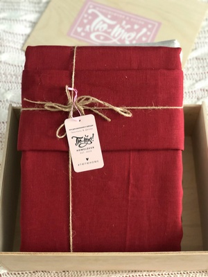 Комплект постільної білизни Комфорт-Текстиль з льону полуторний бордовий
