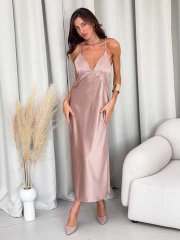 Tyler Dark Pink Midi Slip, XS-XL