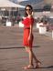 Red mini sundress with red tulle ruffles