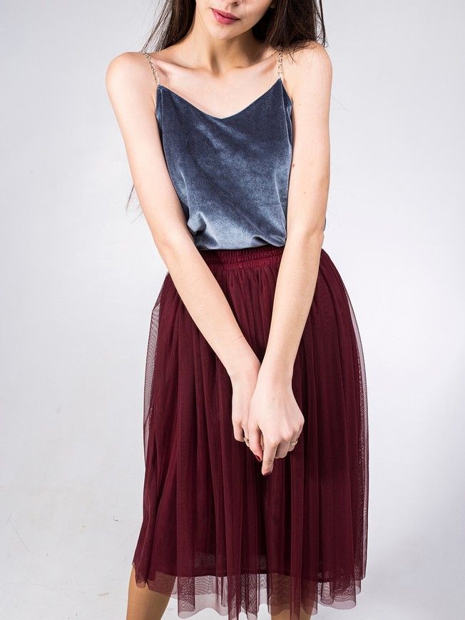Marsala Bordo Tulle skirt AIRSKIRT CASUAL midi