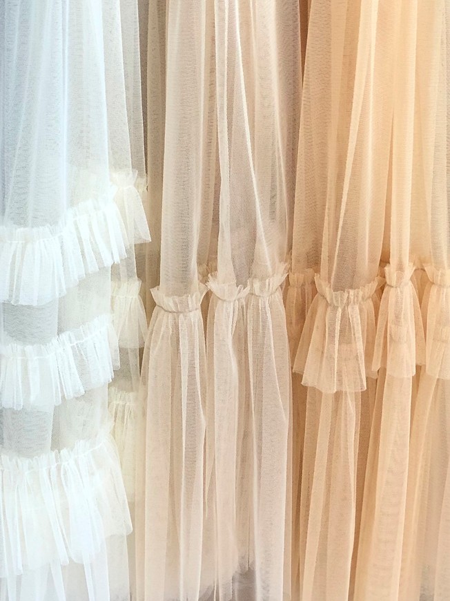 Beige Tulle skirt with ruffle AIRSKIRT
