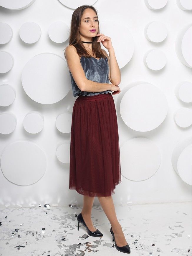 Marsala Bordo Tulle skirt AIRSKIRT CASUAL midi