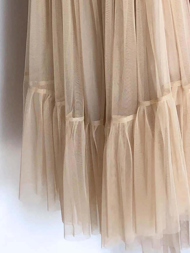 Beige Tulle skirt with ruffle AIRSKIRT
