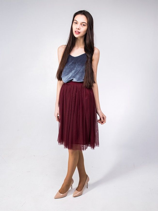 Marsala Bordo Tulle skirt AIRSKIRT CASUAL midi