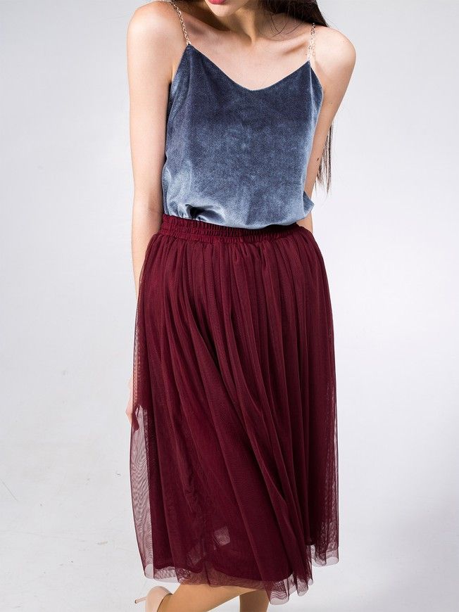 Marsala Bordo Tulle skirt AIRSKIRT CASUAL midi