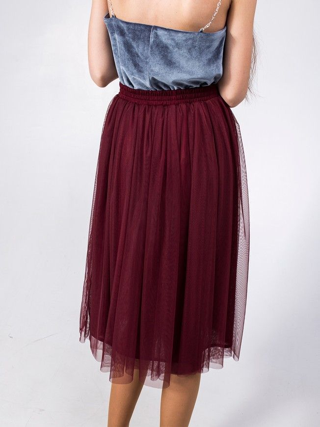 Marsala Bordo Tulle skirt AIRSKIRT CASUAL midi