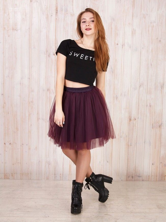 Plum Violet Tulle skirt Airskirt mini