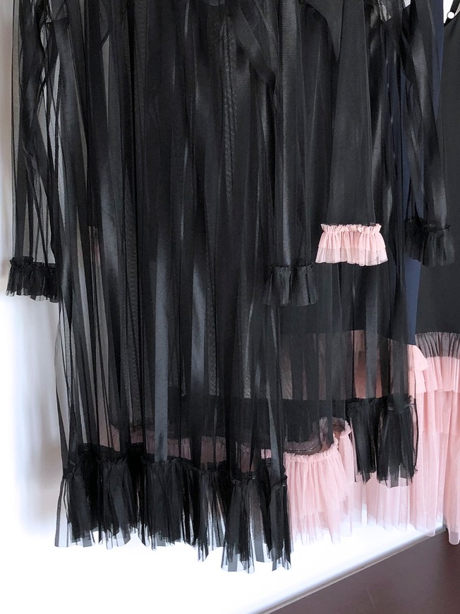 Сукня-сітка з воланами Tulle Dress чорна у смужку