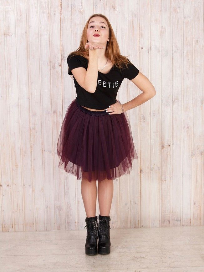 Plum Violet Tulle skirt Airskirt mini