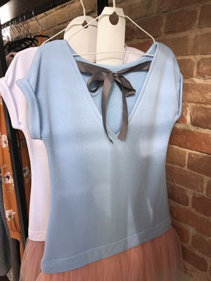 Constructor-dress blue Airdress with removable peach skirt