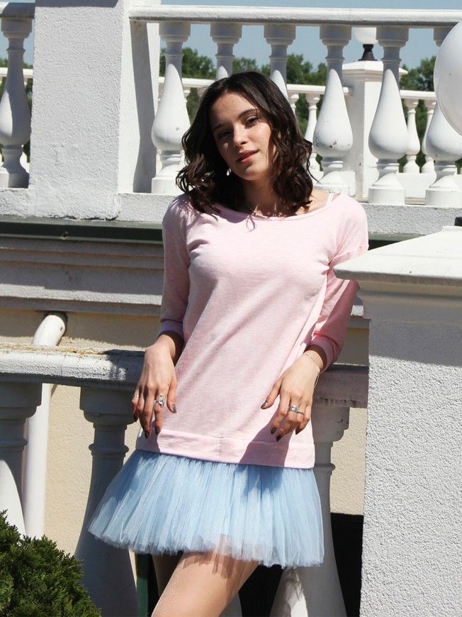 Constructor-dress pink Airdress with removable blue skirt