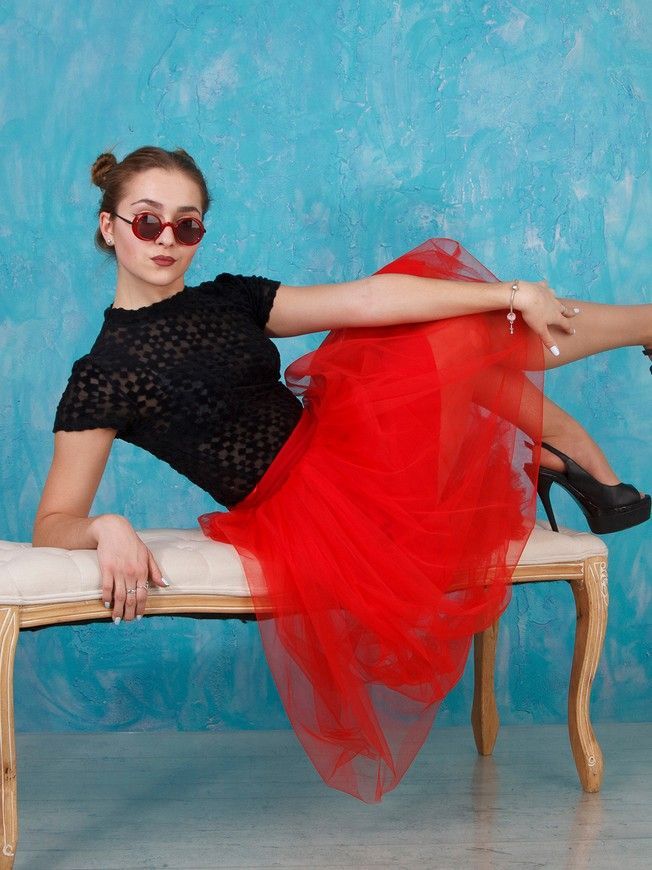 Red Tulle skirt AIRSKIRT