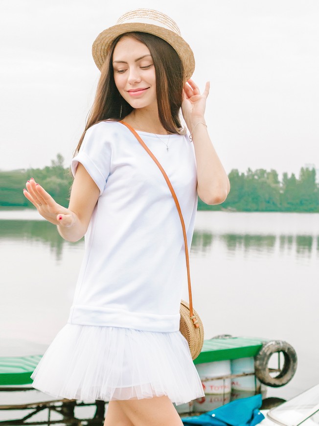 Платье-конструктор AIRDRESS белое со съемной белой юбкой
