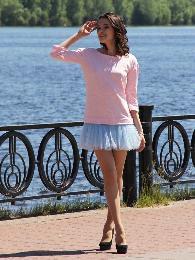 Constructor-dress pink Airdress with removable blue skirt
